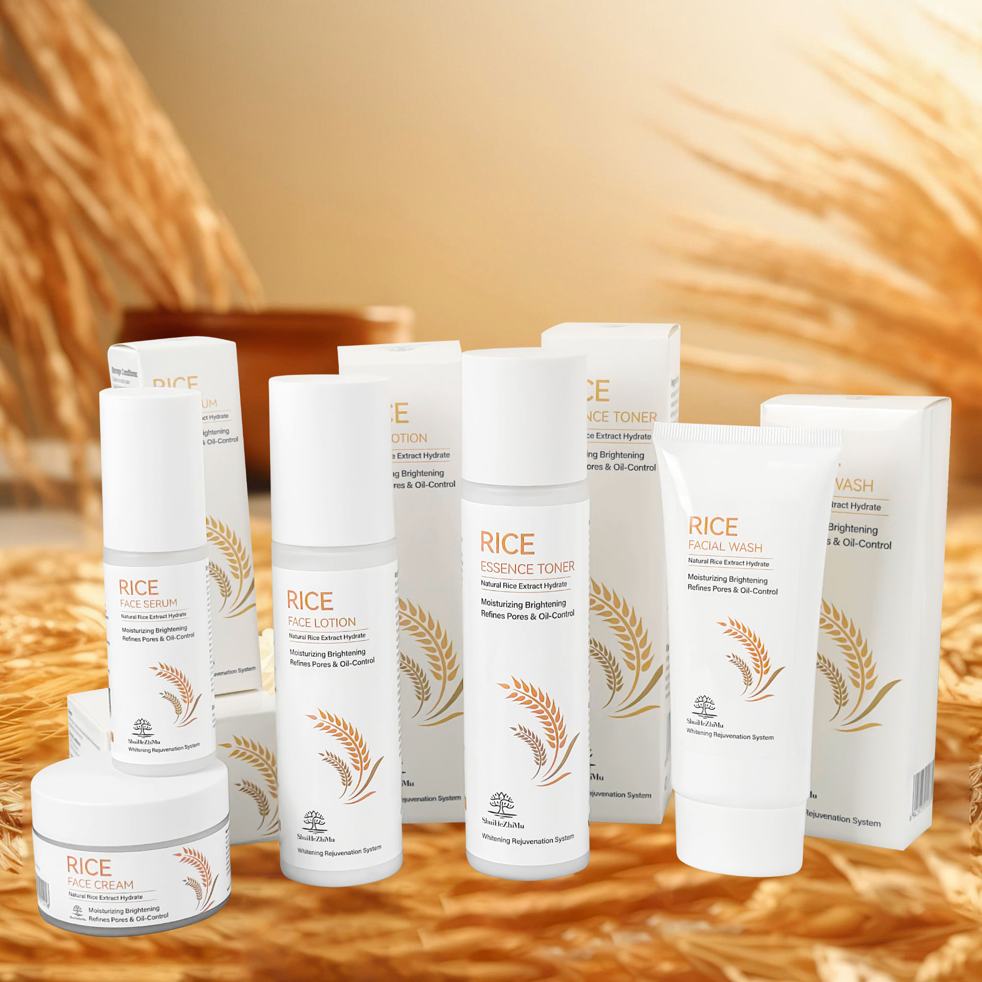 مجموعة العناية بالبشرة من الأرز